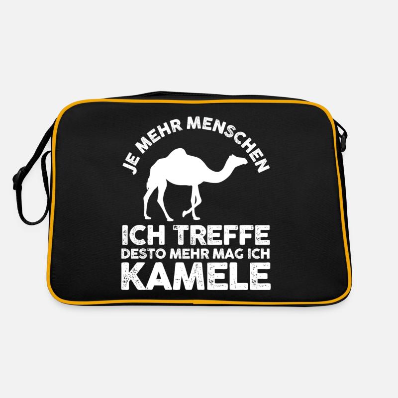 Kamel - Retro Tasche - Schwarz/Gold