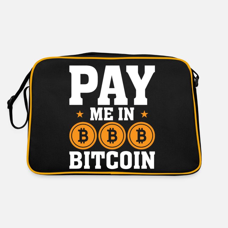 Bezahlen Sie mich in Bitcoin Retro Tasche
