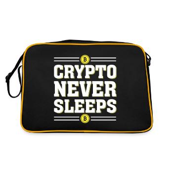 Crypto Never Sleeps - Retro Bag - black/gold - Back