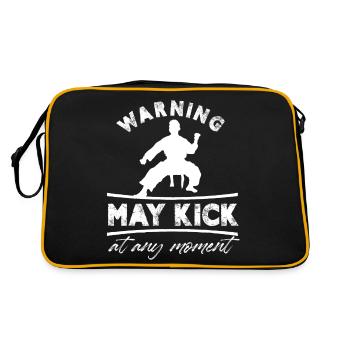 warning may kick at any moment Design - Retro Bag - black/gold - Back