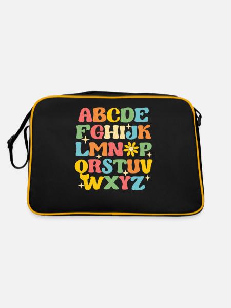 100 Tage der Schule Lehrer lustig Kindergarten - Retro Tasche - Schwarz/Gold - Hinten