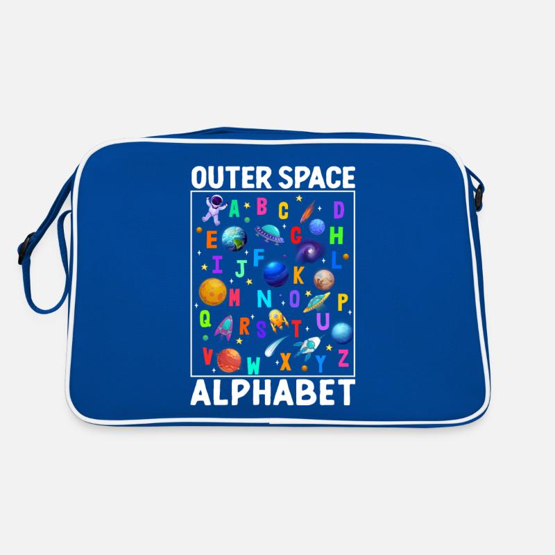 Outer Space Alphabet Kindergarten Lehrer 100 Tage Retro Tasche