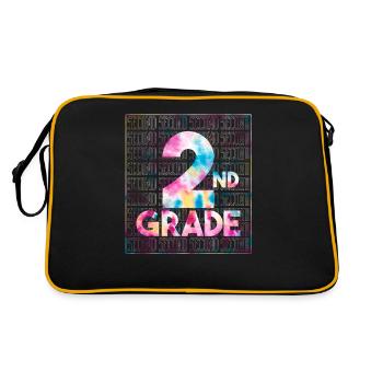 Tie Dye 2nd Grade Typography Team Second Grade - Retro Bag - black/gold - Back