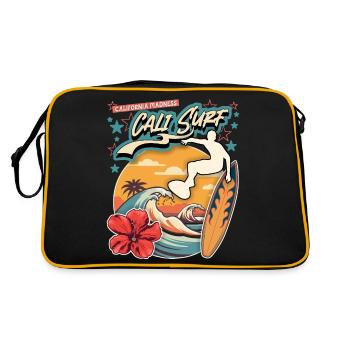 Surfeur californien, surf, planche de surf Vintage - Sac Retro - noir/or - Dos