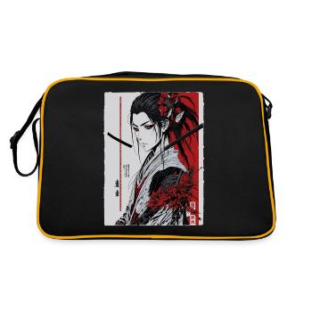 Japanischer Anime-Tintenstift-Kunststil - Retro Tasche - Schwarz/Gold - Hinten