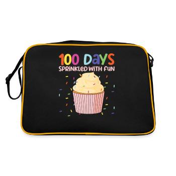 100 jours saupoudrés de cupcakes amusants professeur étudiant - Sac Retro - noir/or - Dos