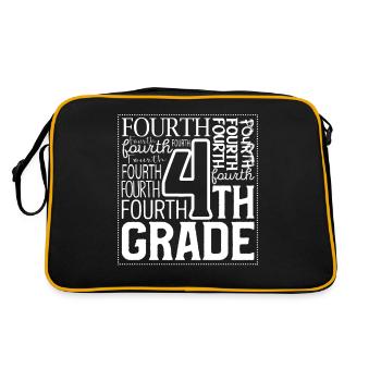 Tie Dye 4th Grade Typography Team Fourth Grade - Retro Bag - black/gold - Back