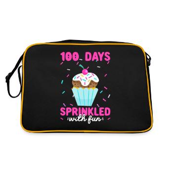 100 jours saupoudrés de cupcakes amusants professeur étudiant - Sac Retro - noir/or - Dos