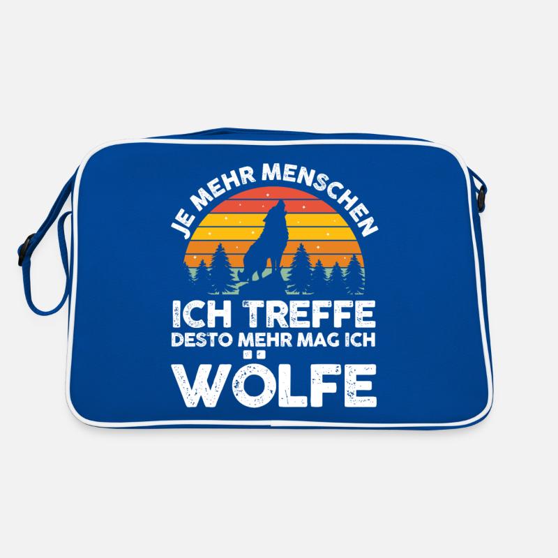 Tier Waldtier Wolf Retro Tasche