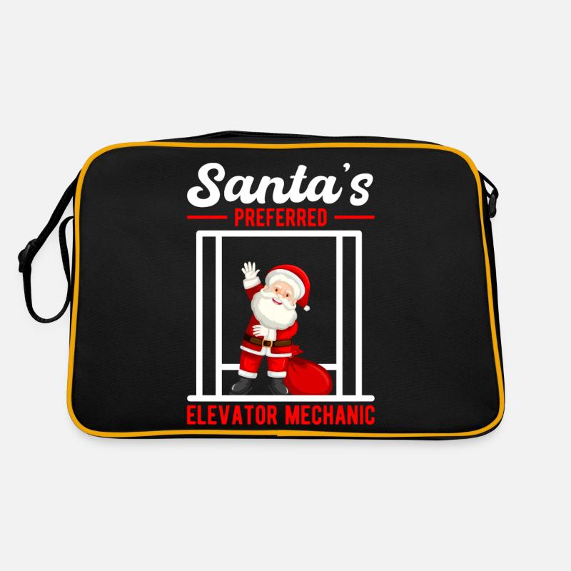 Funny Elevator Mechanics Santa's Preferred Gift Retro Bag