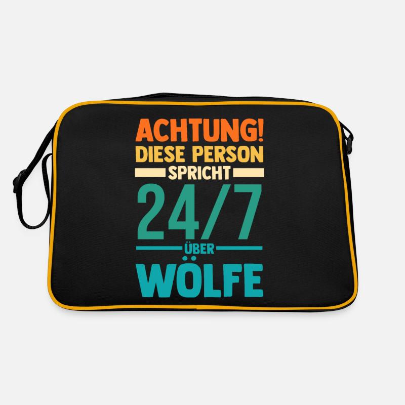 Tier Waldtier Wolf Retro Tasche