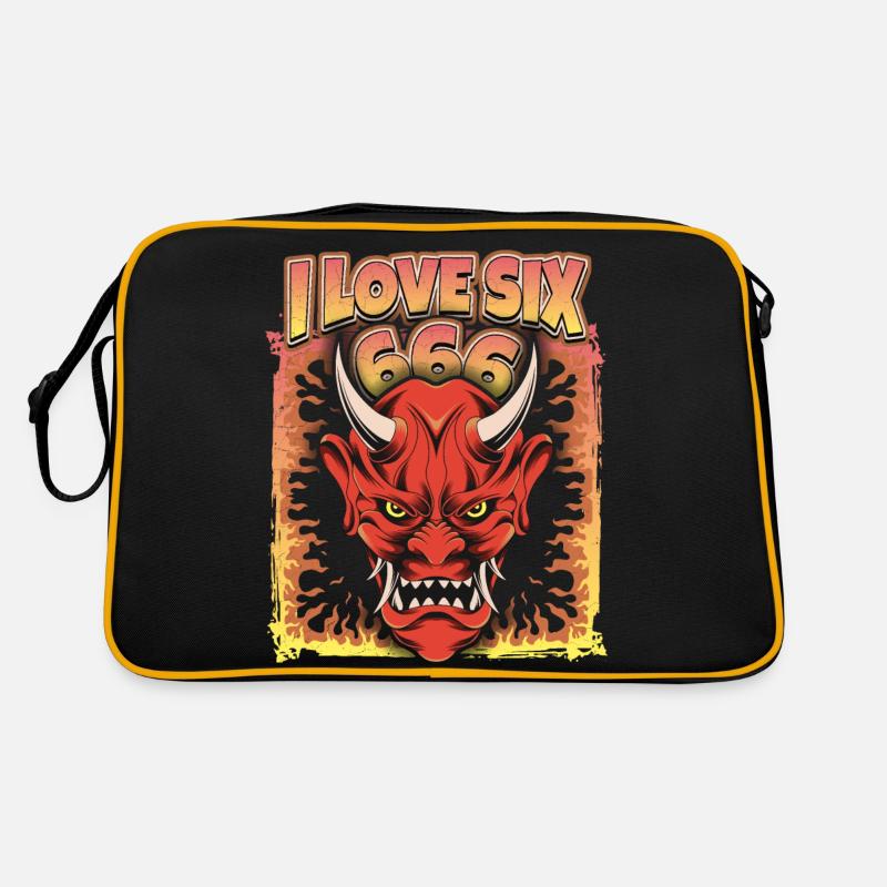 Teufel-Devil, Satan Spruch 666 Retro Tasche