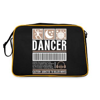Streetwear Dancing, Dancers, Vintage Fashion Label - Retro Bag - black/gold - Back