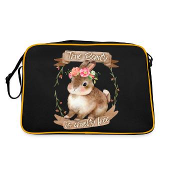 Petit lapin, lapin, bien-être animal, Vegan, dicton - Sac Retro - noir/or - Dos