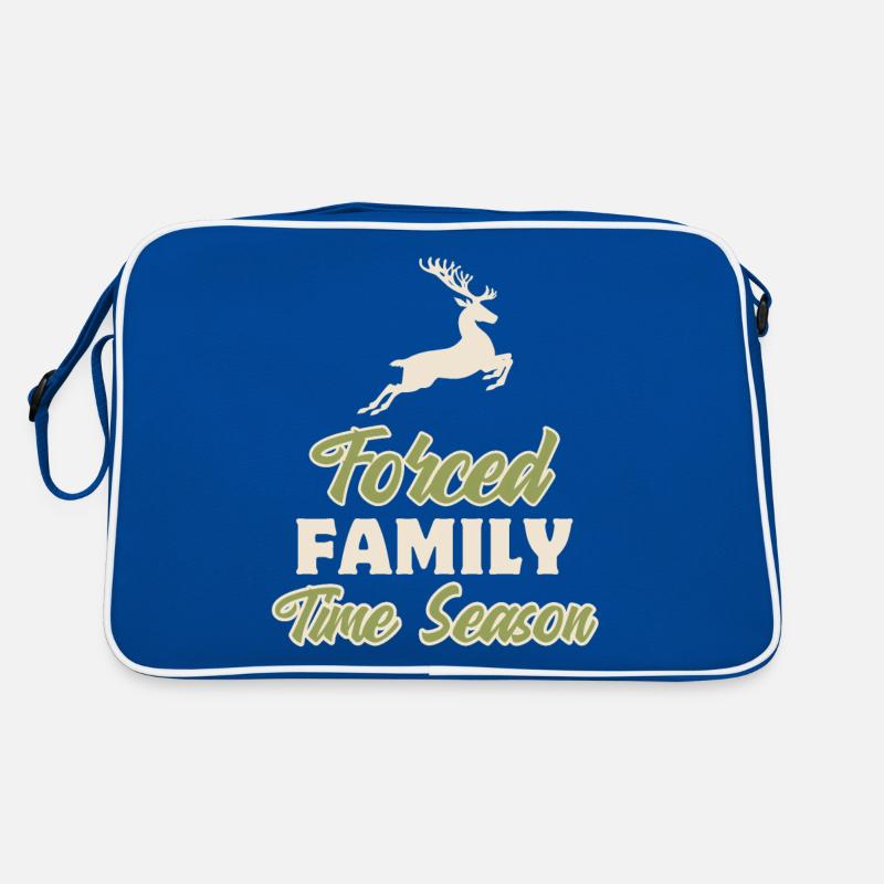 Ironischer Weihnachts-Spruch, springender Hirsch Retro Tasche