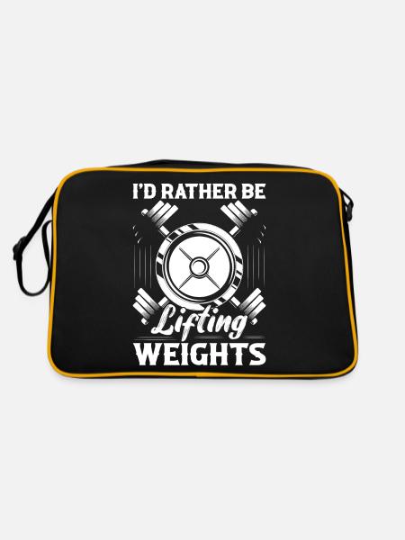 Lifting Weights Workout Training Weight Lifting - Retro Tasche - Schwarz/Gold - Hinten