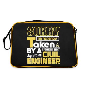 Civil Engineer Taken By Smokin Hot Civil Engineer - Retro Bag - black/gold - Back