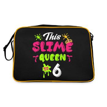 This Slime Queen Is 6 - Slime Lover Birthday - Retro Bag - black/gold - Back