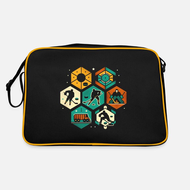 Eishockey - Retro Tasche - Schwarz/Gold
