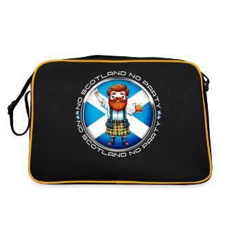 Kein Schottland Keine Partei Schottisch - Retro Tasche - Schwarz/Gold - Hinten