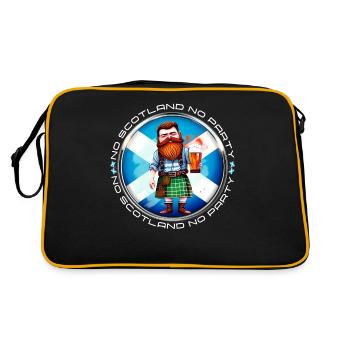 Kein Schottland Keine Partei Schottisch - Retro Tasche - Schwarz/Gold - Hinten