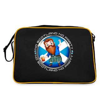 Kein Schottland Keine Partei Schottisch - Retro Tasche - Schwarz/Gold - Hinten