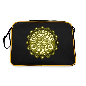 Motorcycle Bike, Biker Design - Retro Bag - black/gold - Back