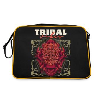 Bali Asia Mask, Indonesian Barong Deity - Retro Bag - black/gold - Back