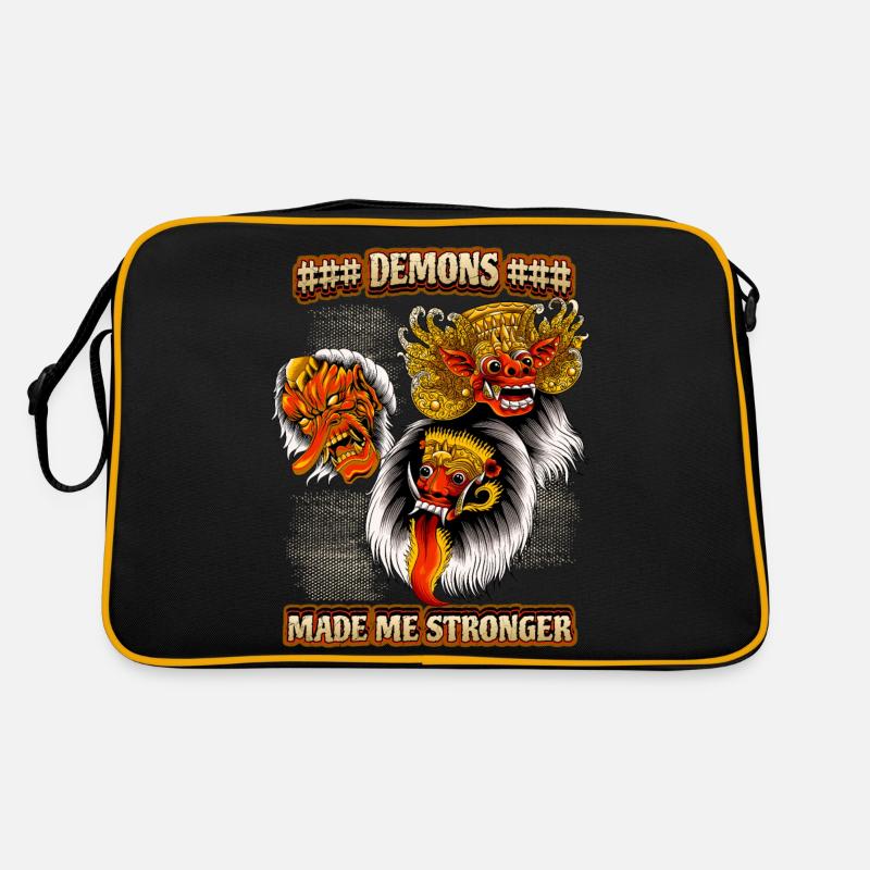 Barong Rangda, Indonesische Masken, Dämonen Spruch Retro Tasche
