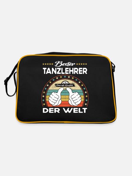 Bester tanzlehrer der Welt - Retro Tasche - Schwarz/Gold - Hinten