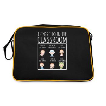 Things I Do in the Classroom Kindergarten Teacher - Retro Bag - black/gold - Back