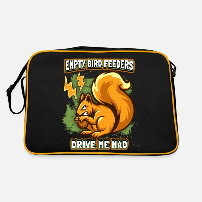 Drôle d’écureuil disant dans un style comique - Sac Retro - noir/or