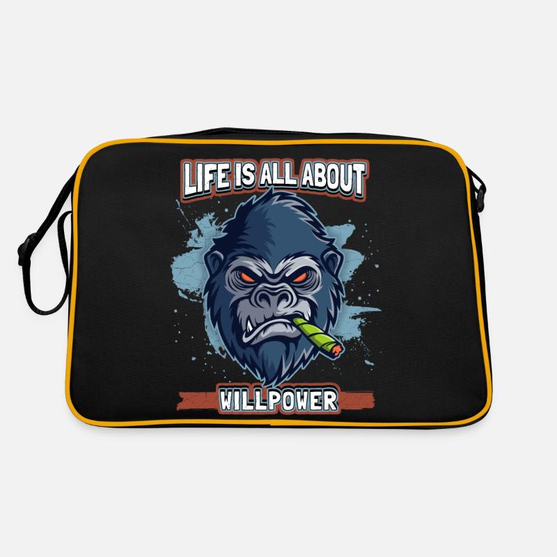 Funny Comic Gorilla Monkey with Joint, Monkey Saying Retro Bag