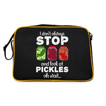 Je ne m’arrête pas toujours pour regarder les cornichons, oh attends - Sac Retro - noir/or - Dos