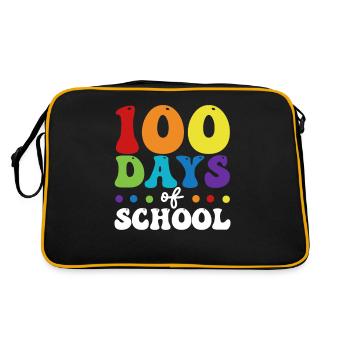 100 Days School Funny Happy Teacher Student - Retro Bag - black/gold - Back