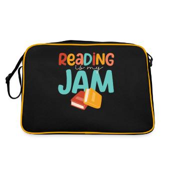 Reading is my passion Funny teacher - Retro Bag - black/gold - Back