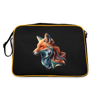 Colorful Abstract Fox - Retro Bag - black/gold - Back