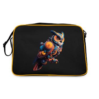 Colorful Abstract Owl - Retro Bag - black/gold - Back