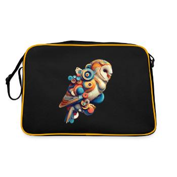 Colorful Abstract Owl - Retro Bag - black/gold - Back