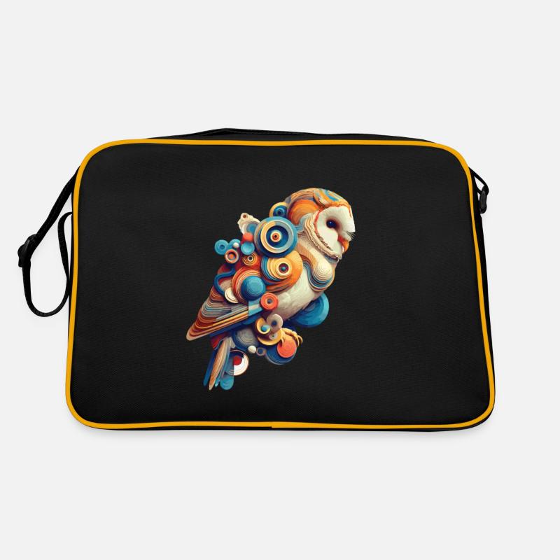 Bunte abstrakte Eule Retro Tasche