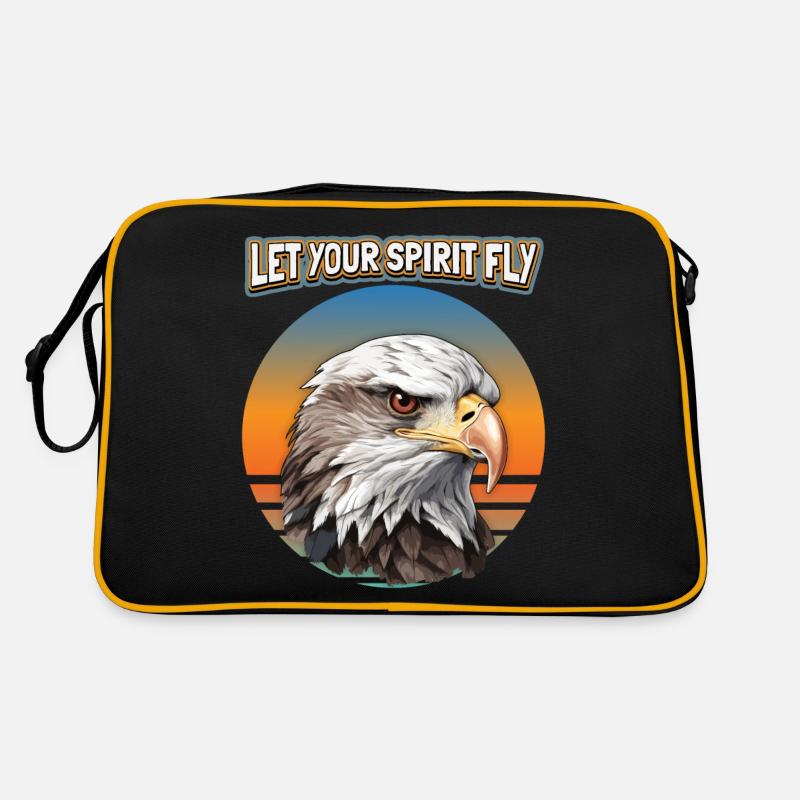 Adler-Motiv, Adler Illustration, Spruch Retro Tasche
