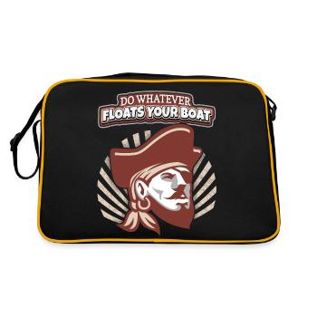 Drôle De Pirate Dicton, Pirate, Style De Dessin Animé - Sac Retro - noir/or - Dos