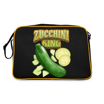 Roi de la courgette, dicton de légume drôle - Sac Retro - noir/or - Dos