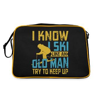 Je sais que je skie comme un vieil homme pour essayer de suivre le skieur - Sac Retro - noir/or - Dos