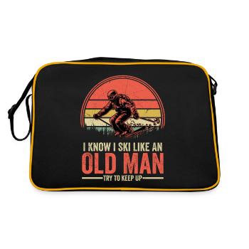 Je sais que je skie comme un vieil homme et que j’essaie de continuer à skier - Sac Retro - noir/or - Dos