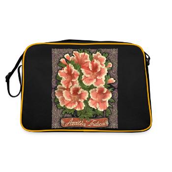 Azalée, Azalée Indica, fleurs botaniques Vintage - Sac Retro - noir/or - Dos