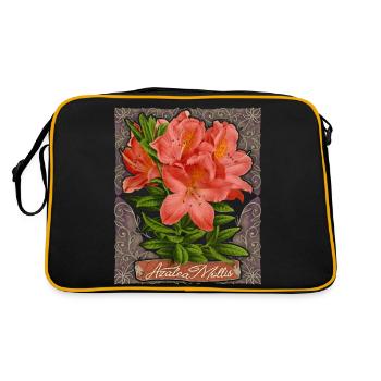 Azalea, Azalea Mollis, Vintage Botanical Flowers - Retro Bag - black/gold - Back
