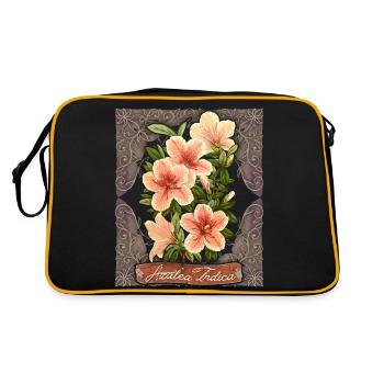 Azalée Vintage, Azalée Indica, fleurs botaniques - Sac Retro - noir/or - Dos