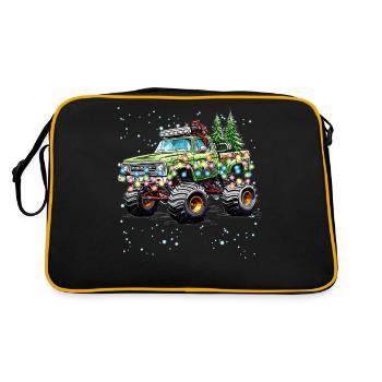 Monster Truck Christmas Cool Graphic Design - Retro Bag - black/gold - Back