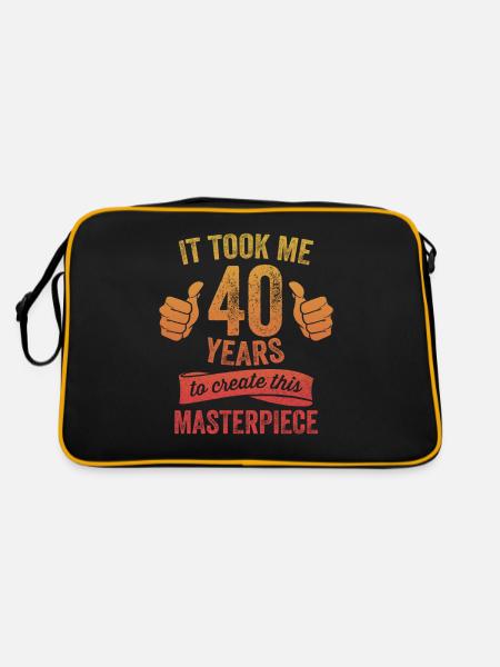 Drôle 40 ans blague 40e anniversaire gag fier - Sac Retro - noir/or - Dos